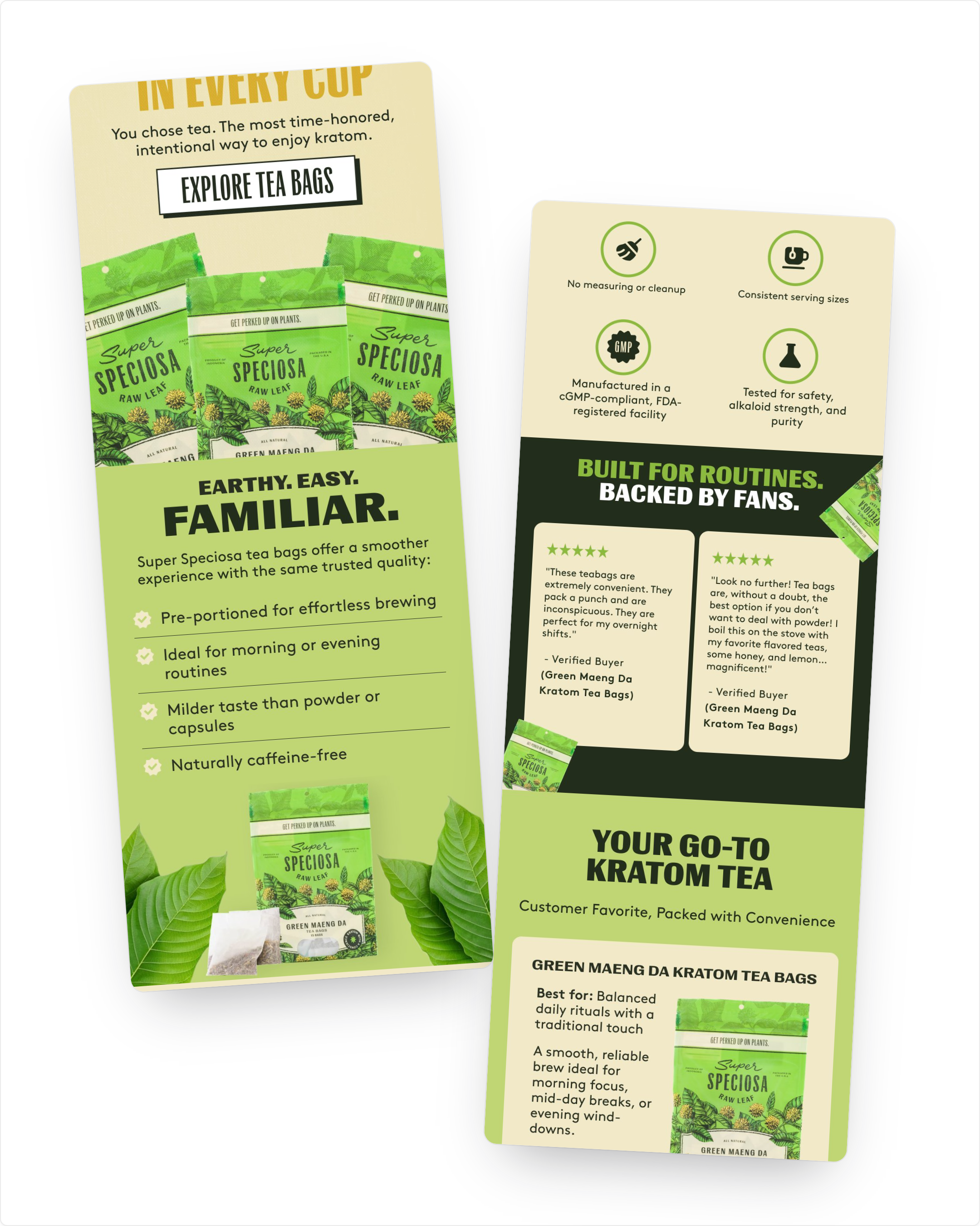 Super Speciosa tea bag emails